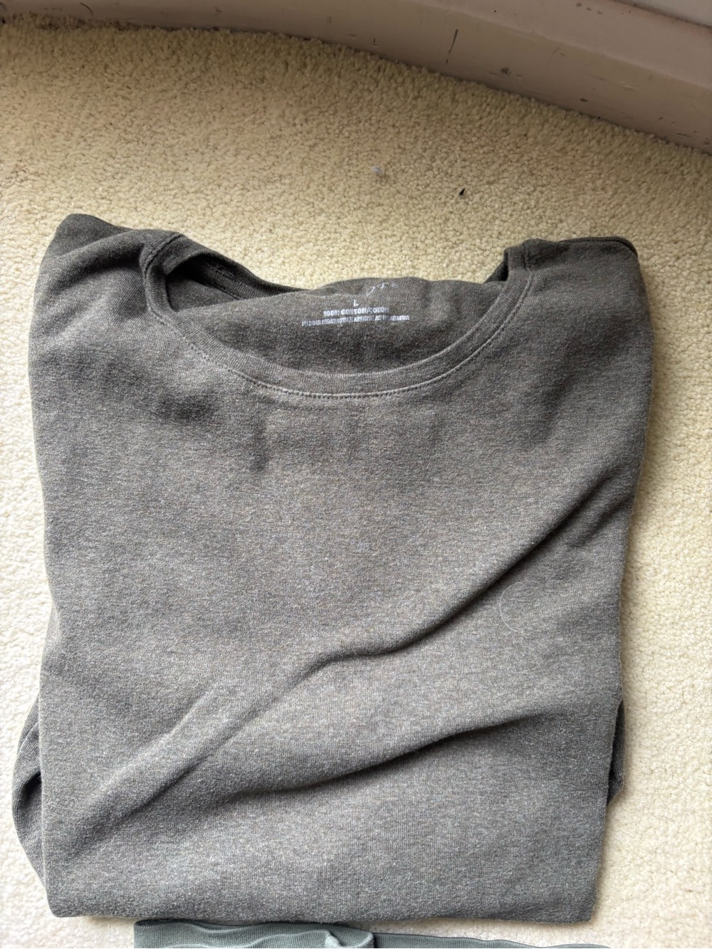 Talbots Men's Heathered Charcoal Crewneck Sweater
